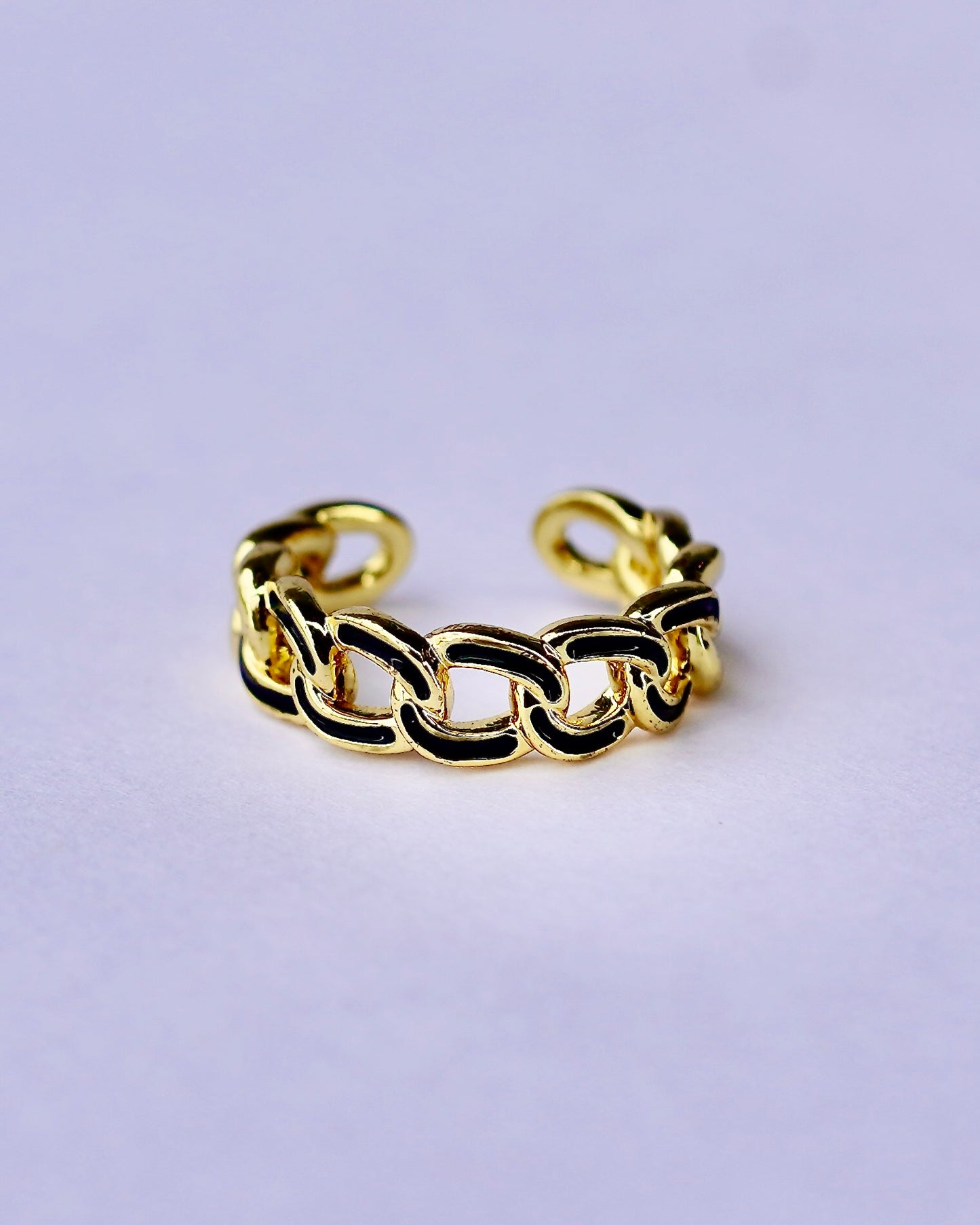 Bold Chain Adjustable Ring – Gold Statement Jewelry