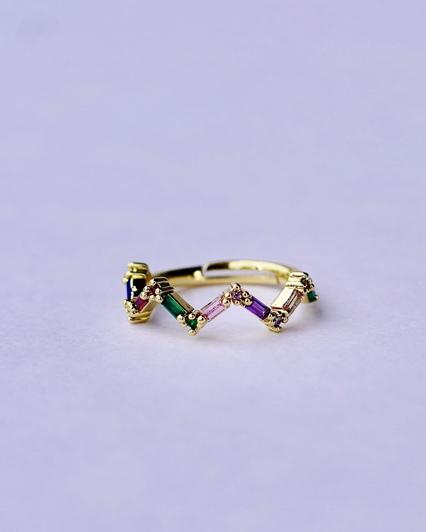 Rainbow Zigzag Ring