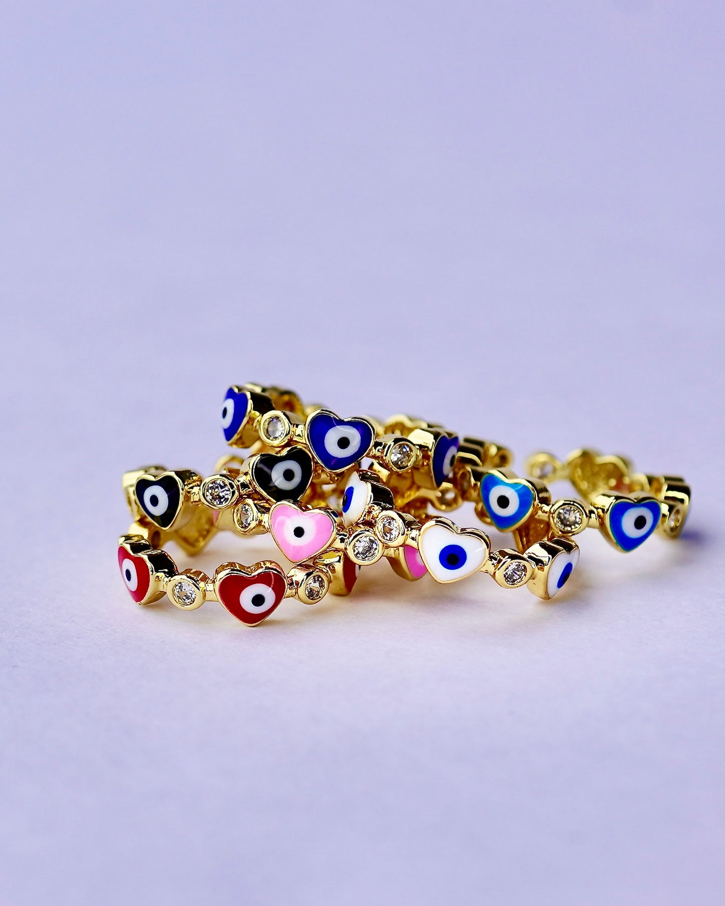 Evil Eye Heart Ring multicolor