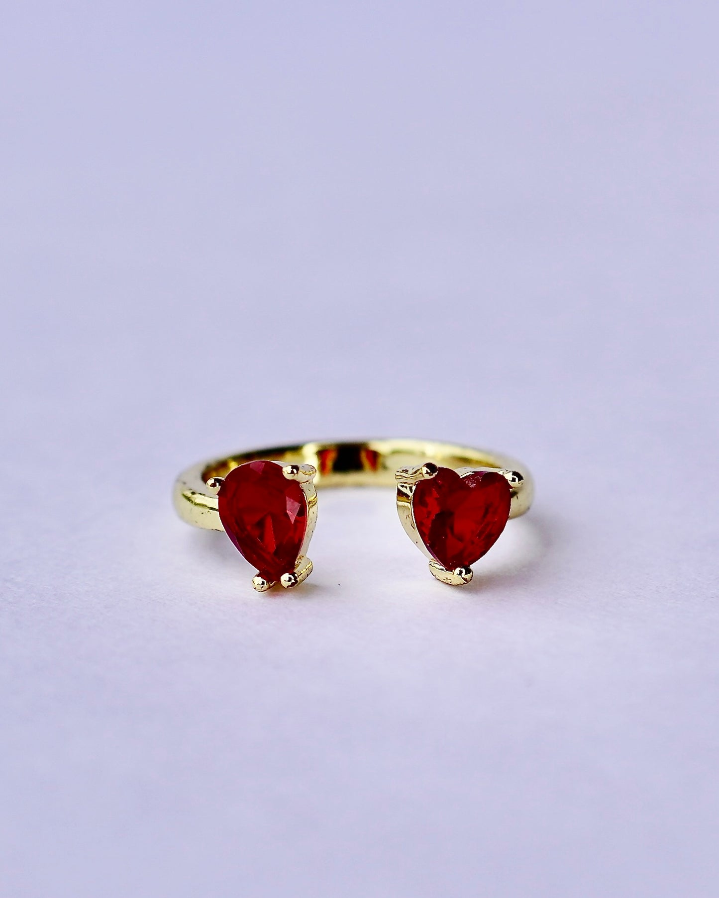 Passionate Heart Red Gemstone Ring