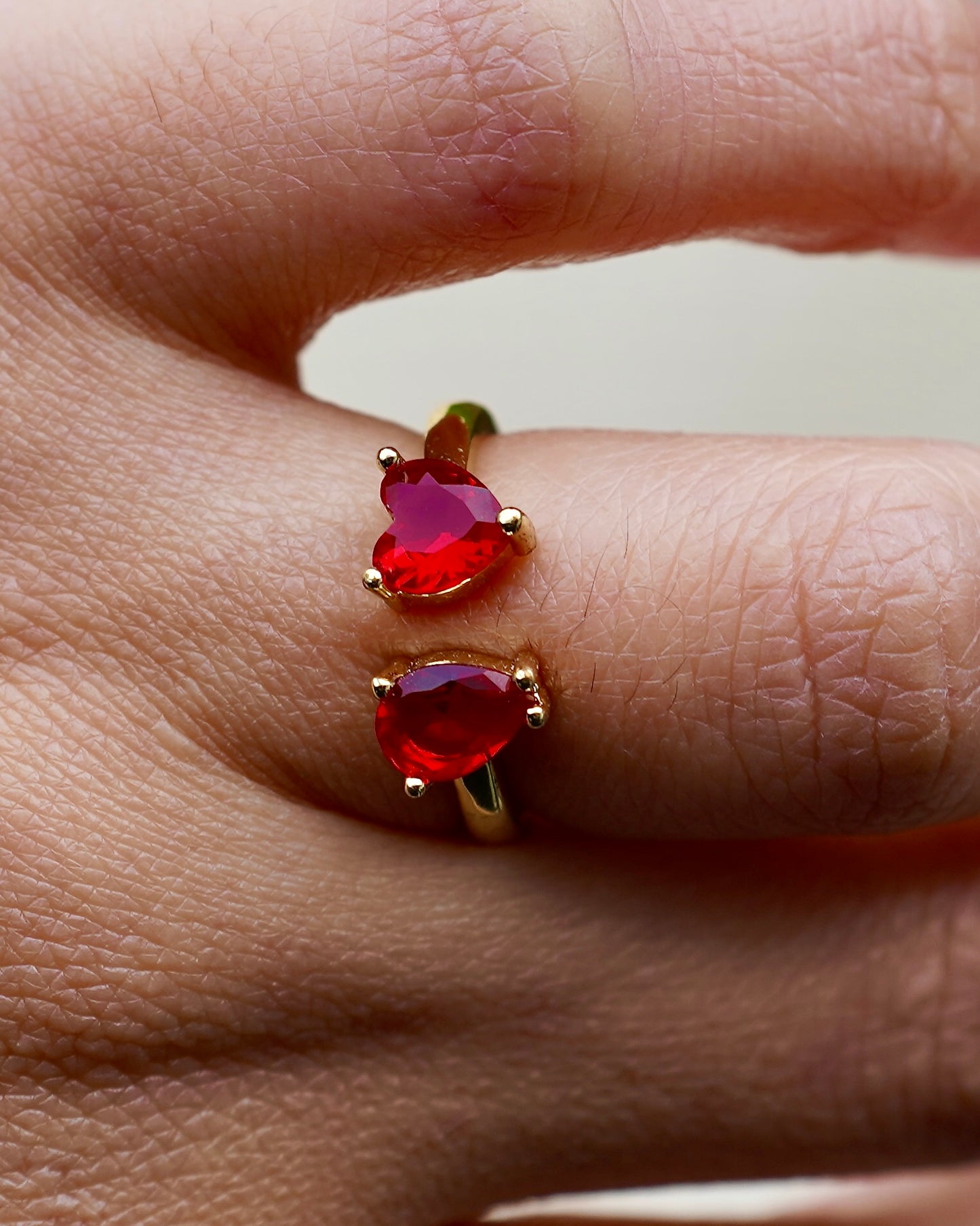 Passionate Heart Red Gemstone Ring