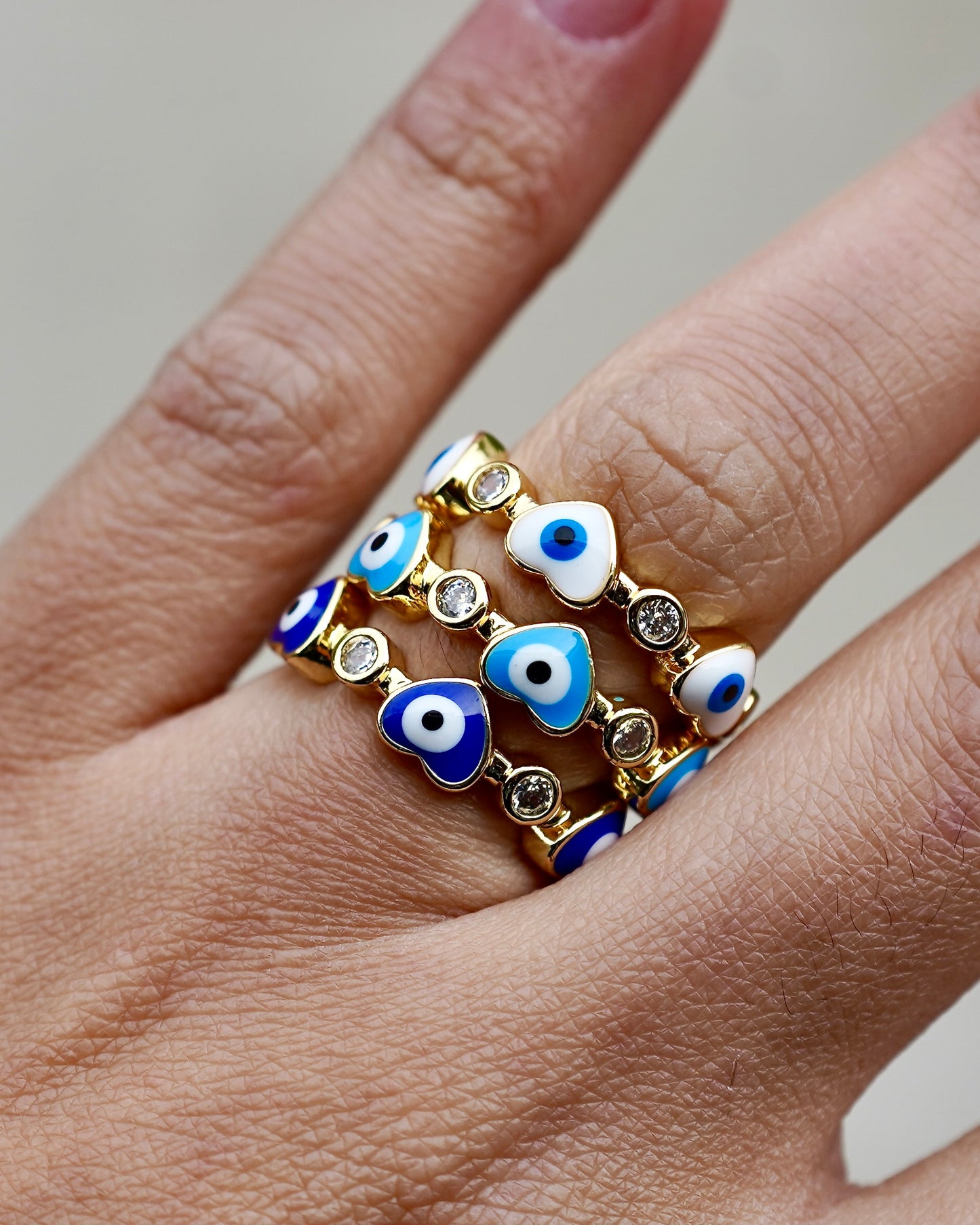 Evil Eye Heart Ring multicolor