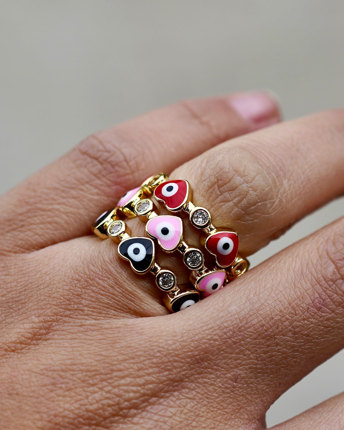 Evil Eye Heart Ring multicolor