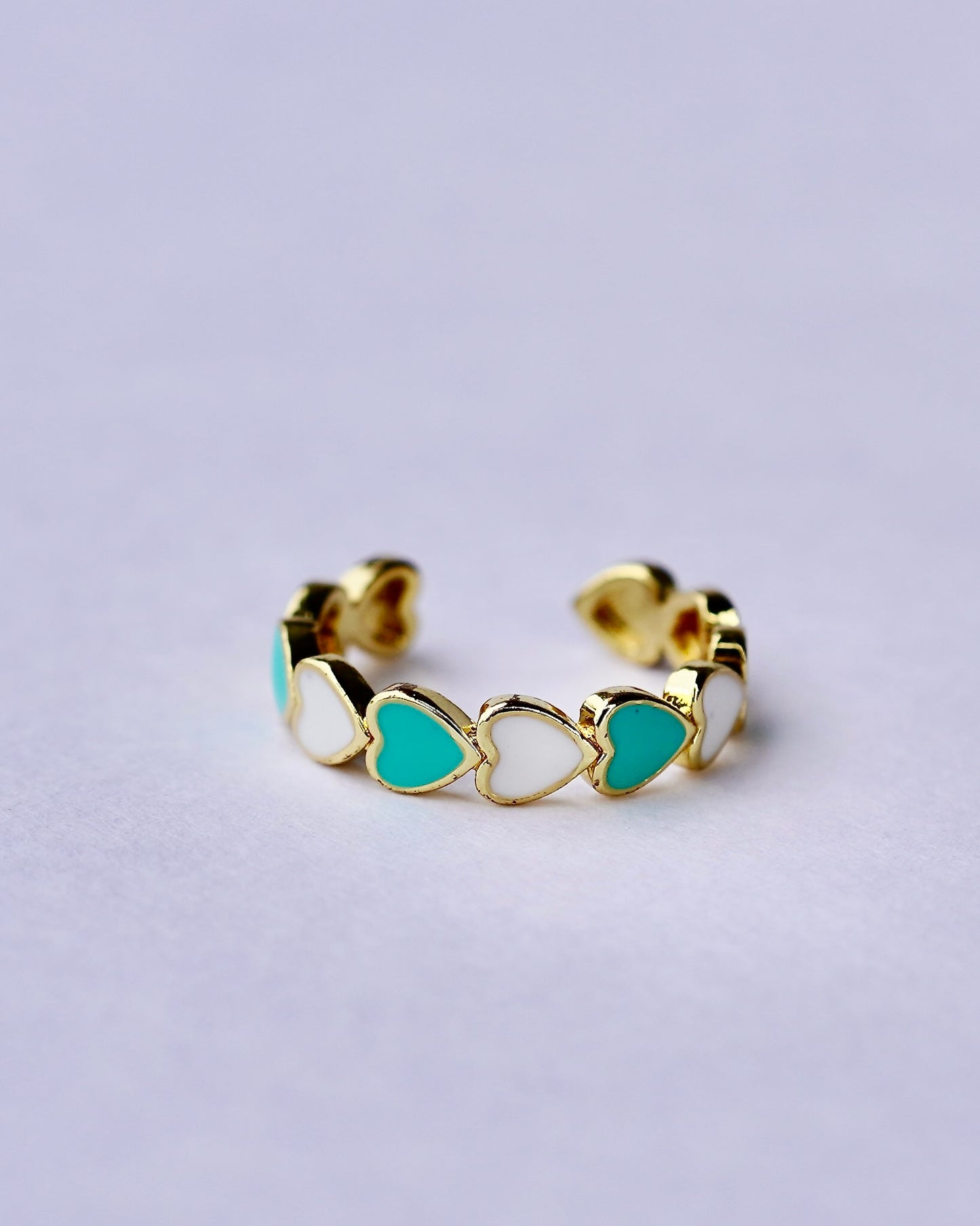 Ocean Heart Enamel Ring