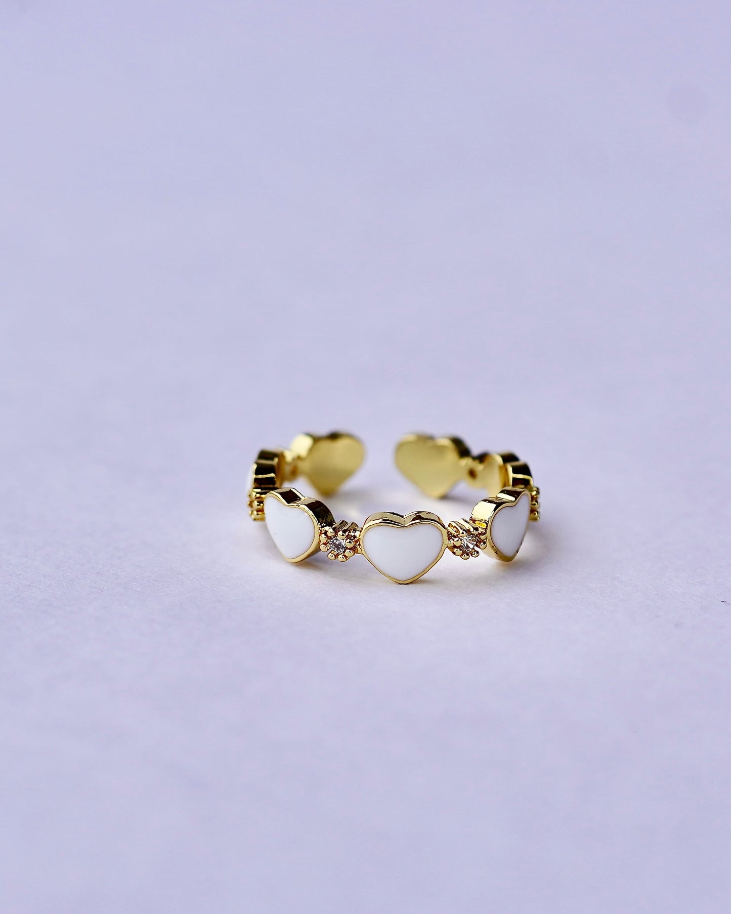 White Heart Sparkle Ring