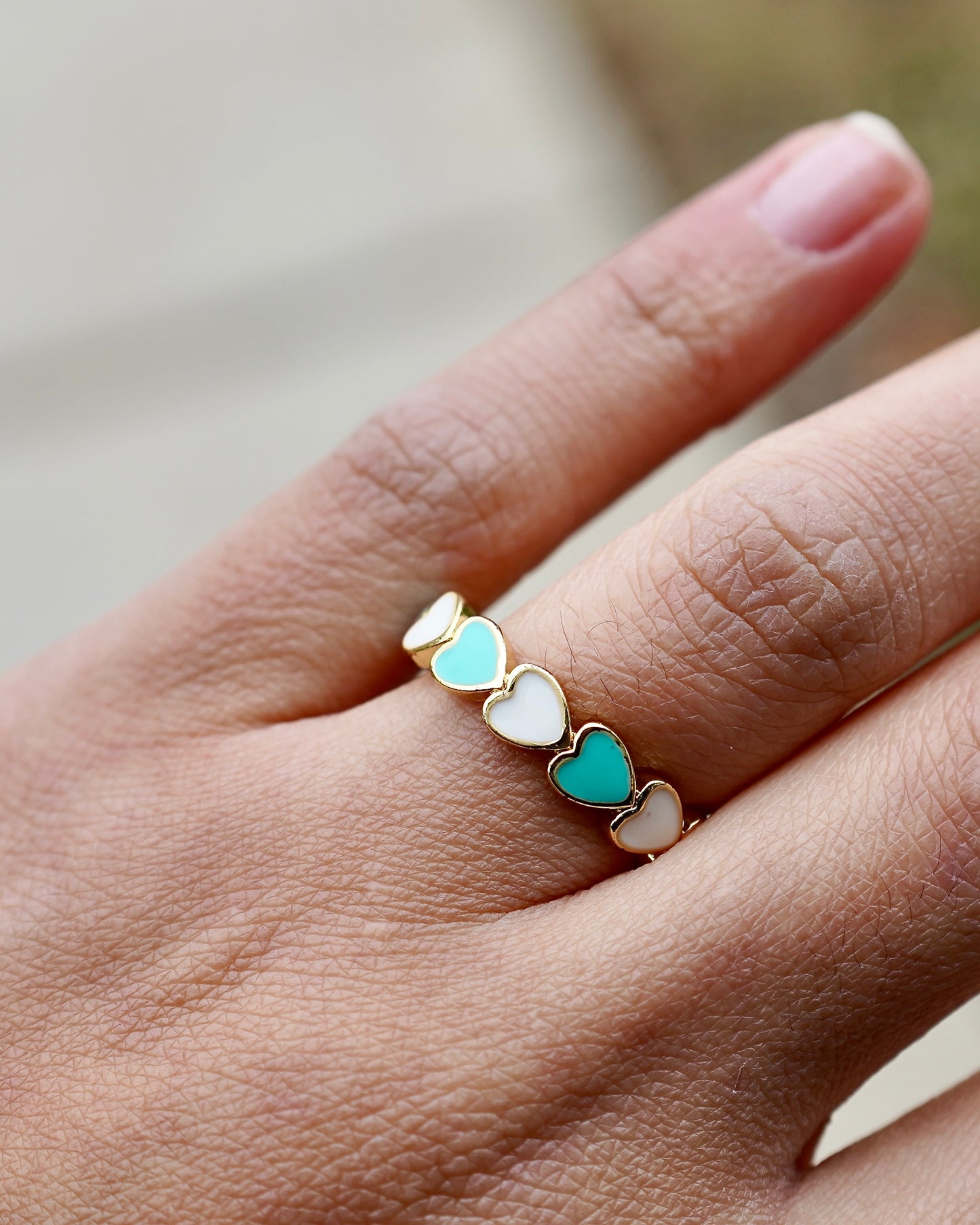 Ocean Heart Enamel Ring
