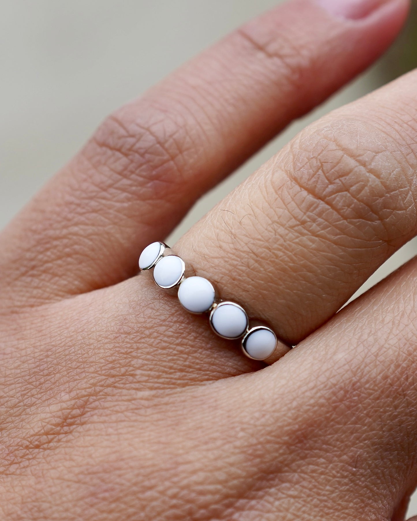 Enamel Dots Adjustable Ring