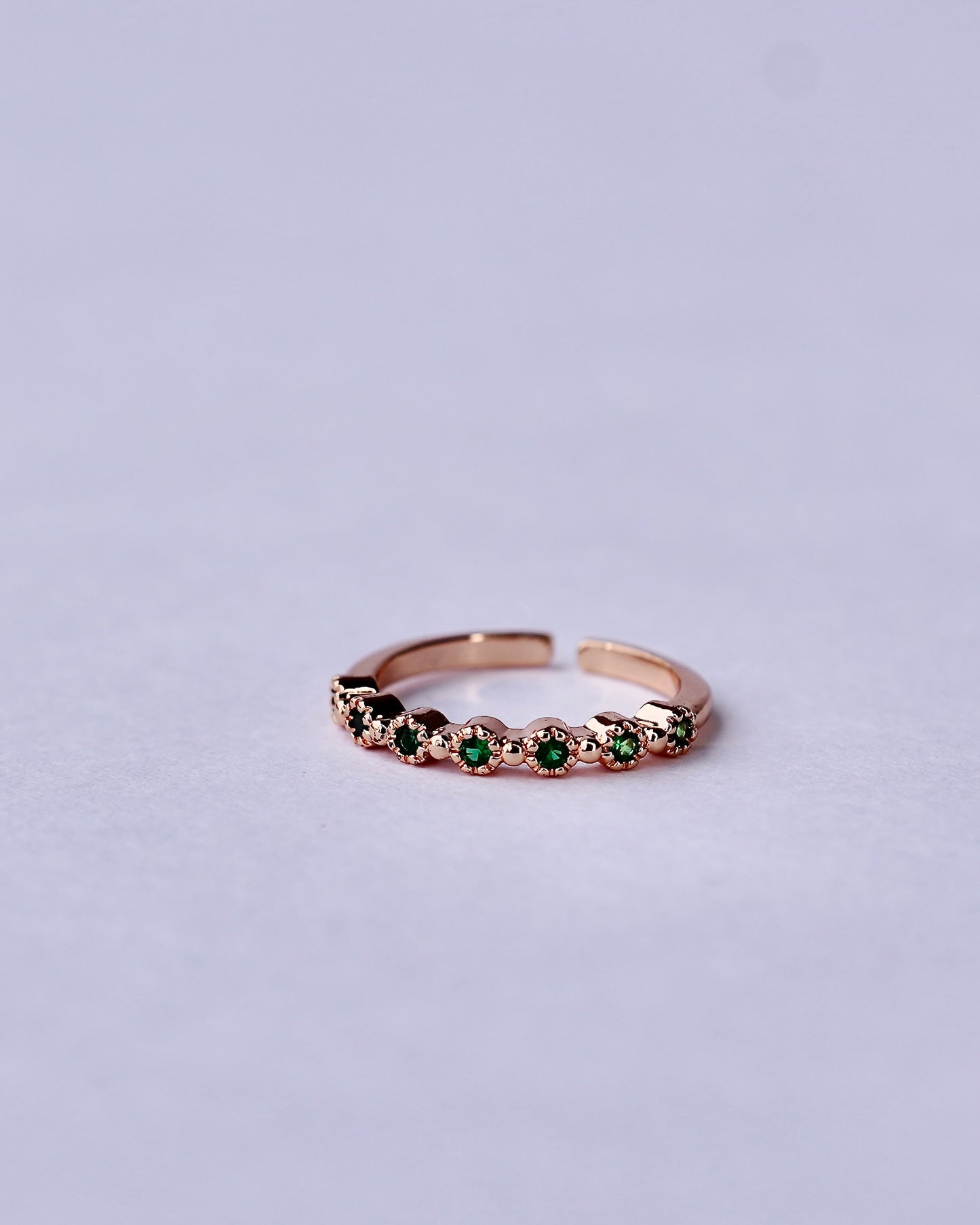 Delicate Emerald Dots Ring
