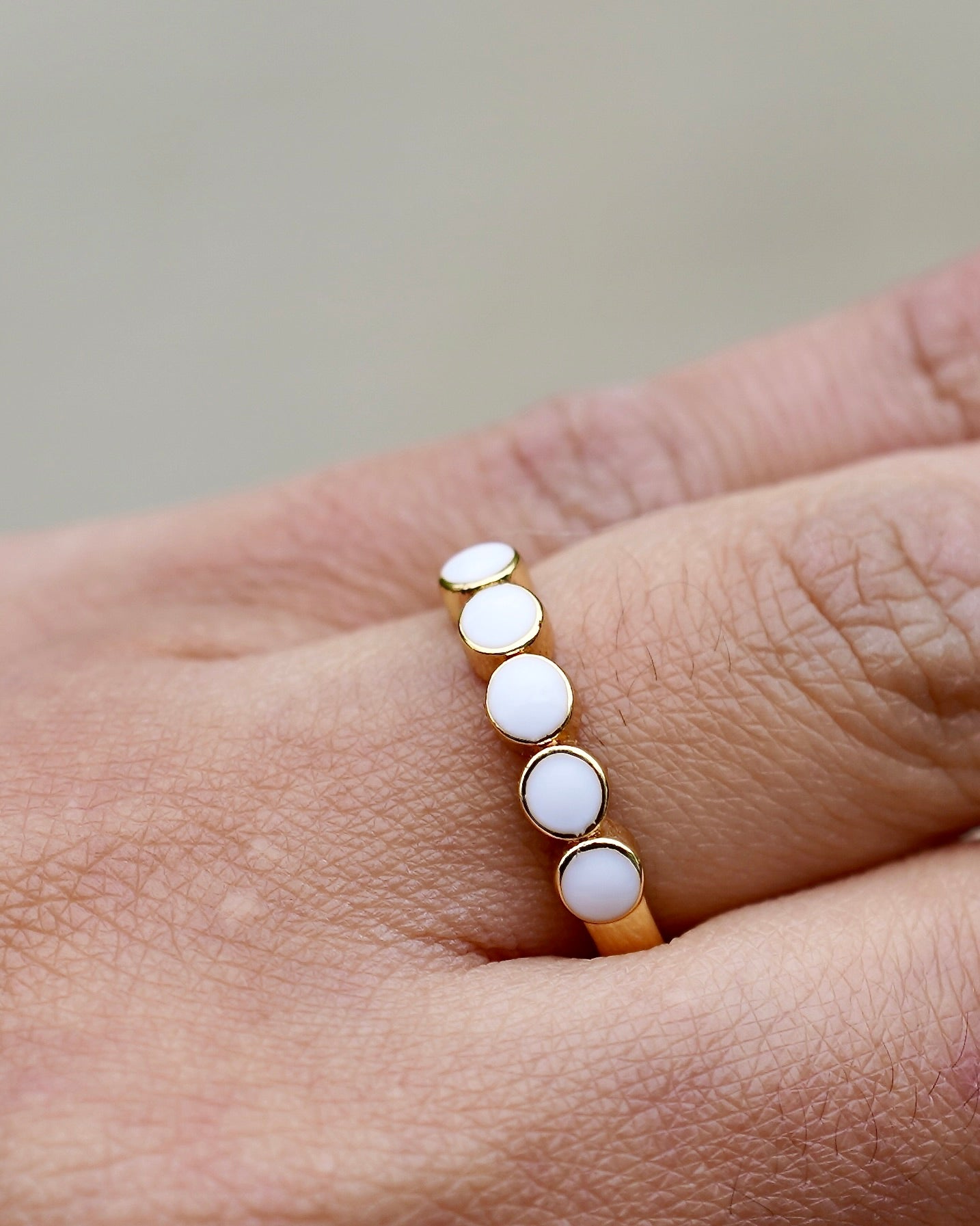 Enamel Dots Adjustable Ring