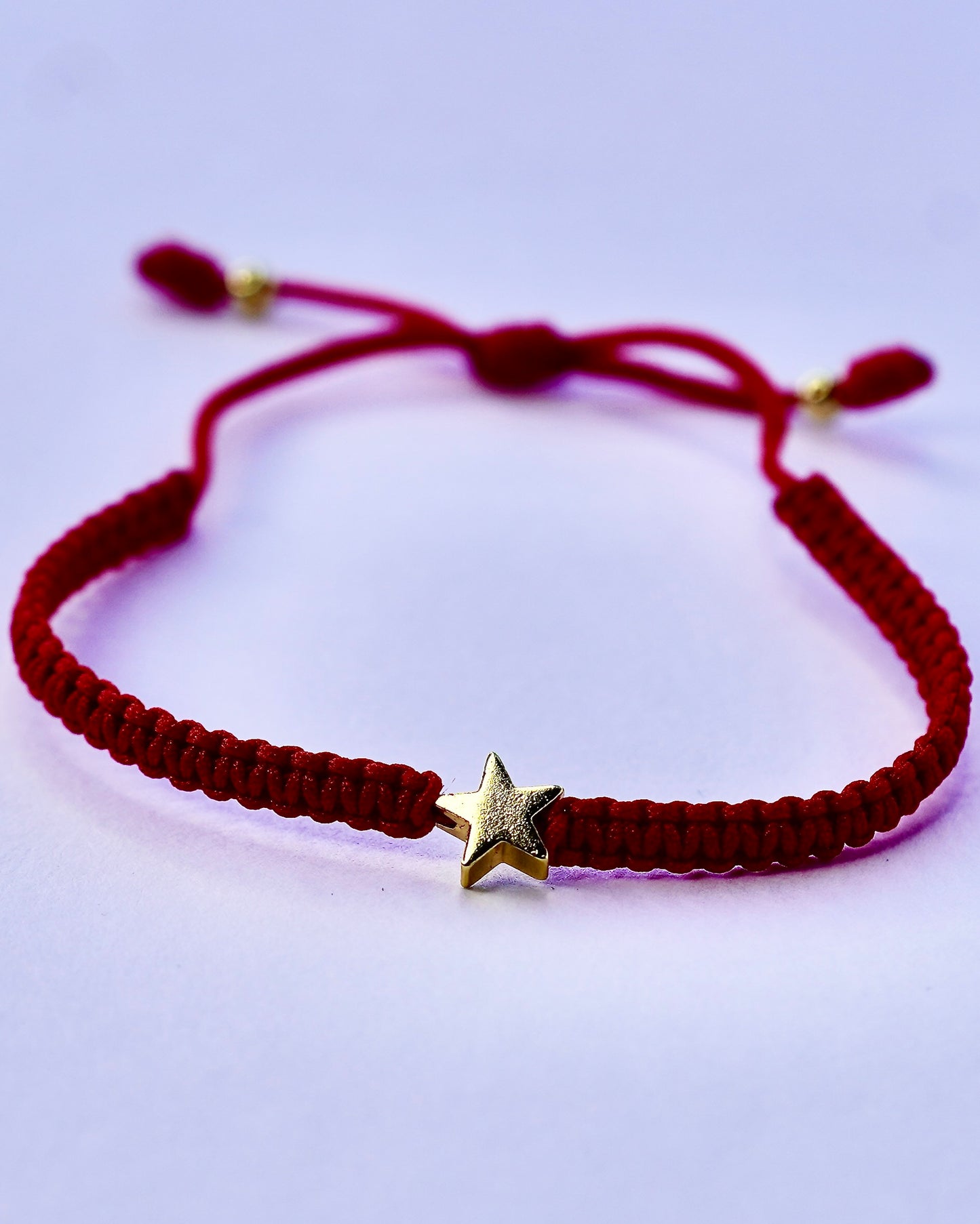 Red String Bracelet with Gold-Plated Star