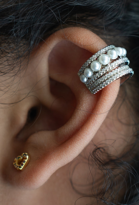 Pearl Luxe Ear Cuff Silver