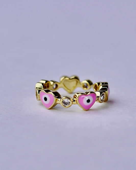 Evil Eye Heart Ring multicolor