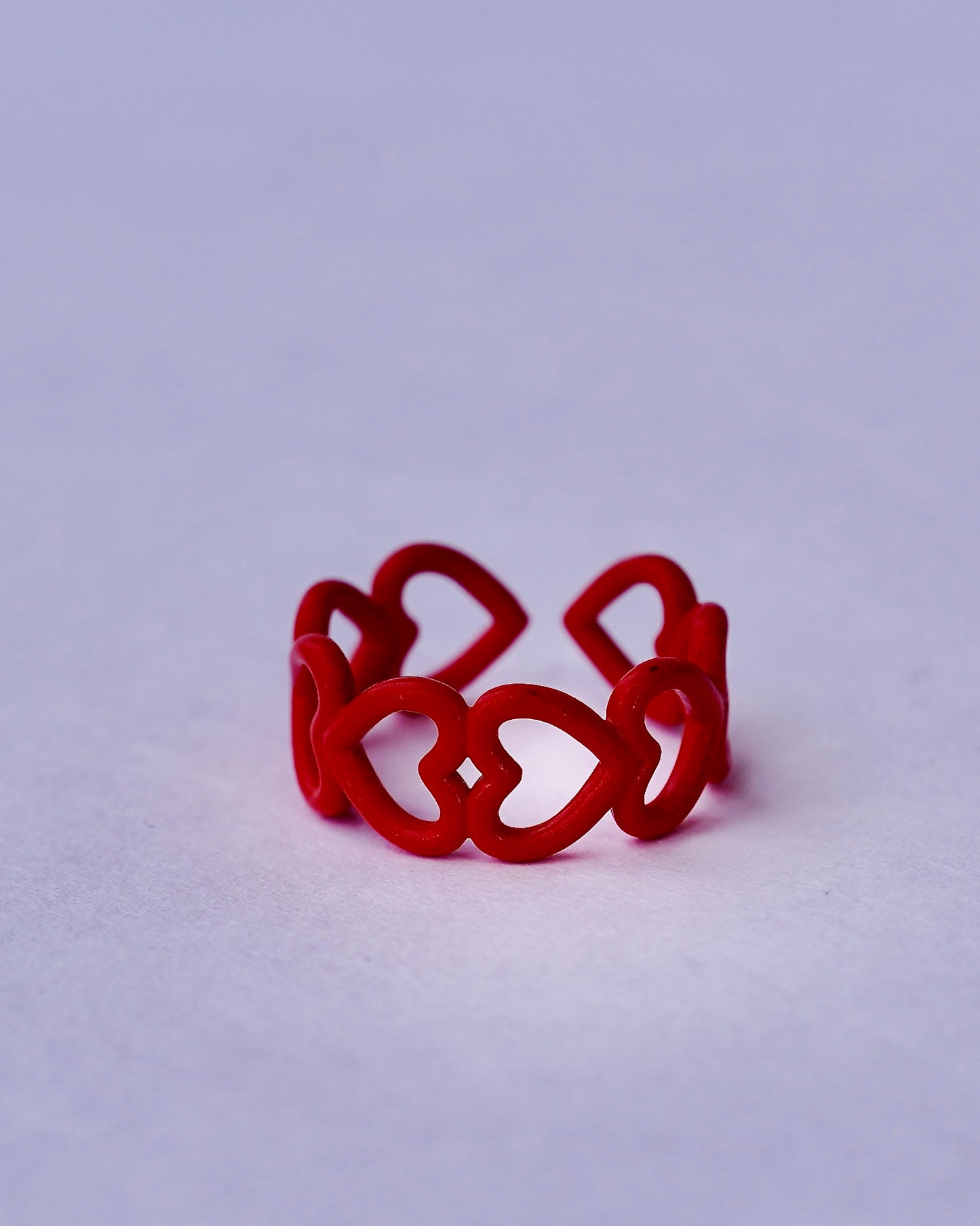 Red Heart Band Ring