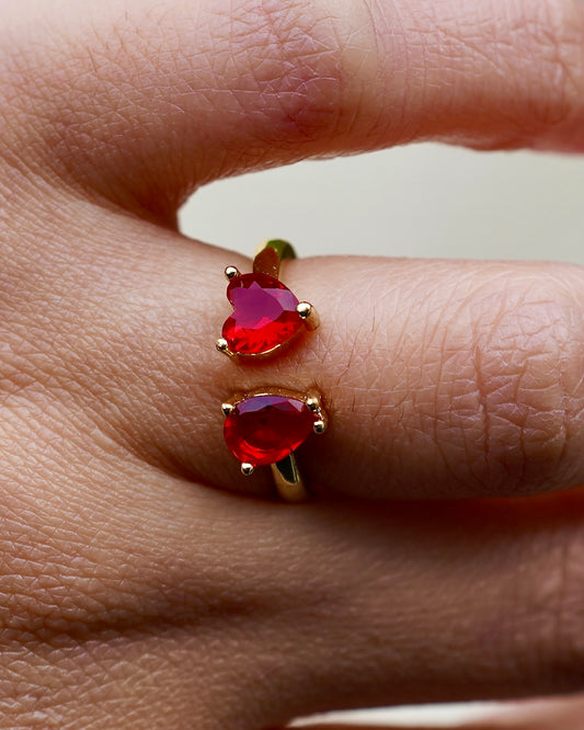 Passionate Heart Red Gemstone Ring