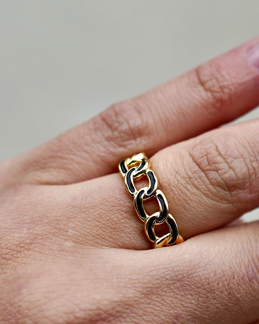 Bold Chain Adjustable Ring – Gold Statement Jewelry