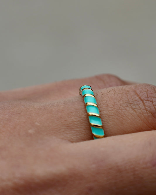Enamel Spiral Rings – Adjustable Fashion Jewelry