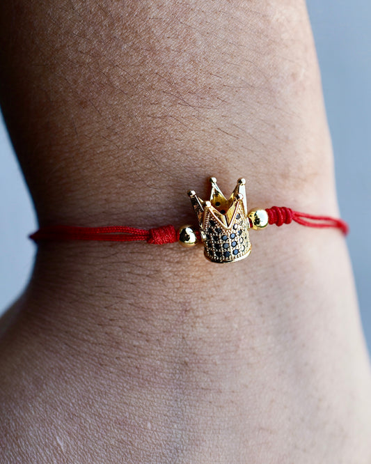 Golden Crown Bracelet with Cubic Zirconia